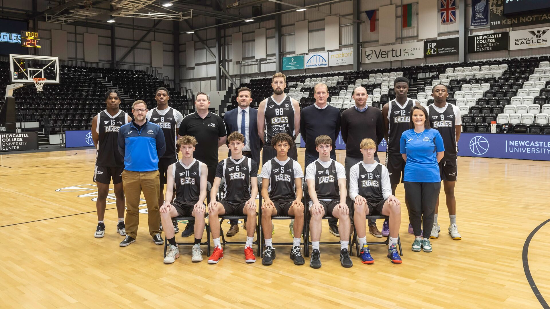 Newcastle College Eagles Academy And Staff Photoshoot 2024 12 03 Full Group 16X9