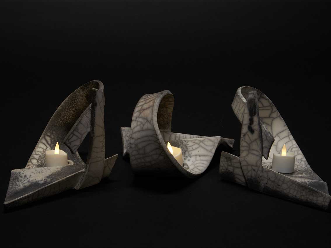 Level 2 Ceramics Student Work - candle holders