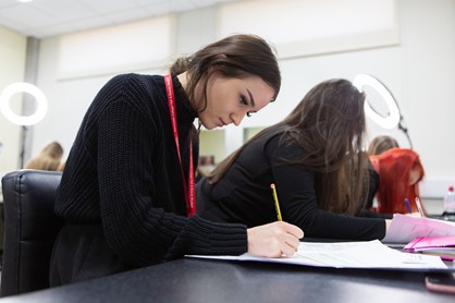Beauty Student Studying