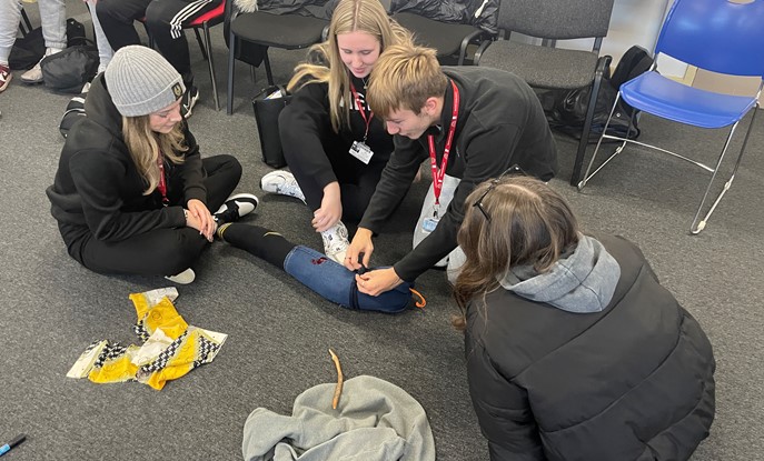 Students Practising Tourniquets 2