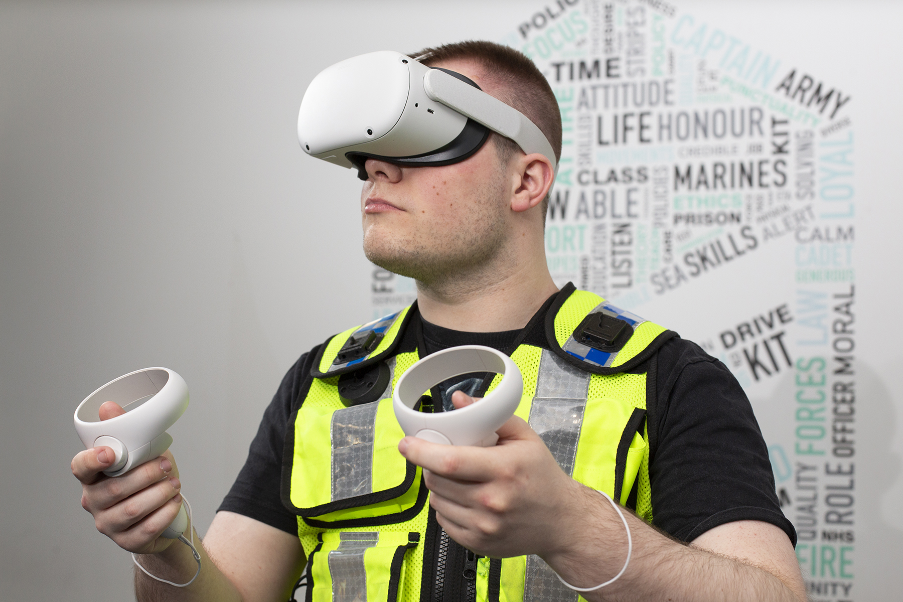The New VR Headsets In Use By A Policing Student